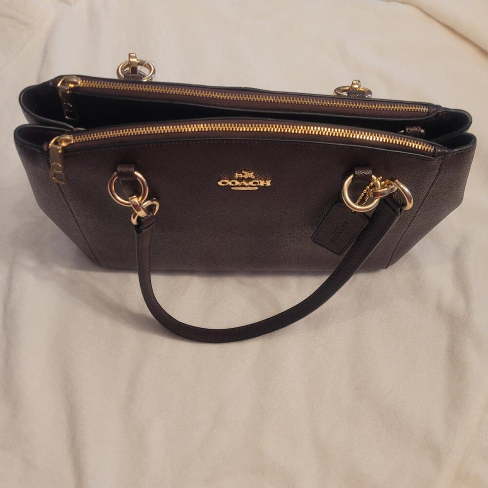 Coach Small Christie Carryall in Cross-grain Leather Oxblood Color NWT - Picture 4 of 13